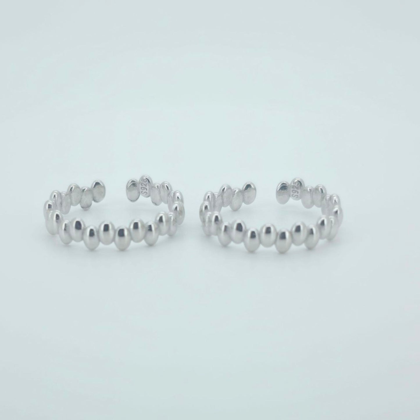 925 Sterling Silver Beaded Toe Ring