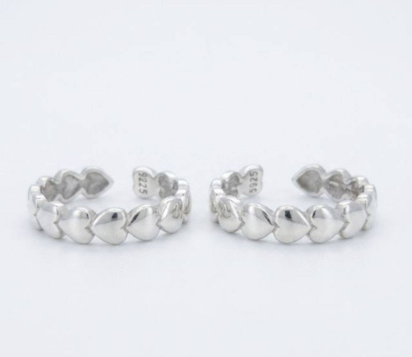 Heart Bead Design 925 Sterling Silver Toe Ring