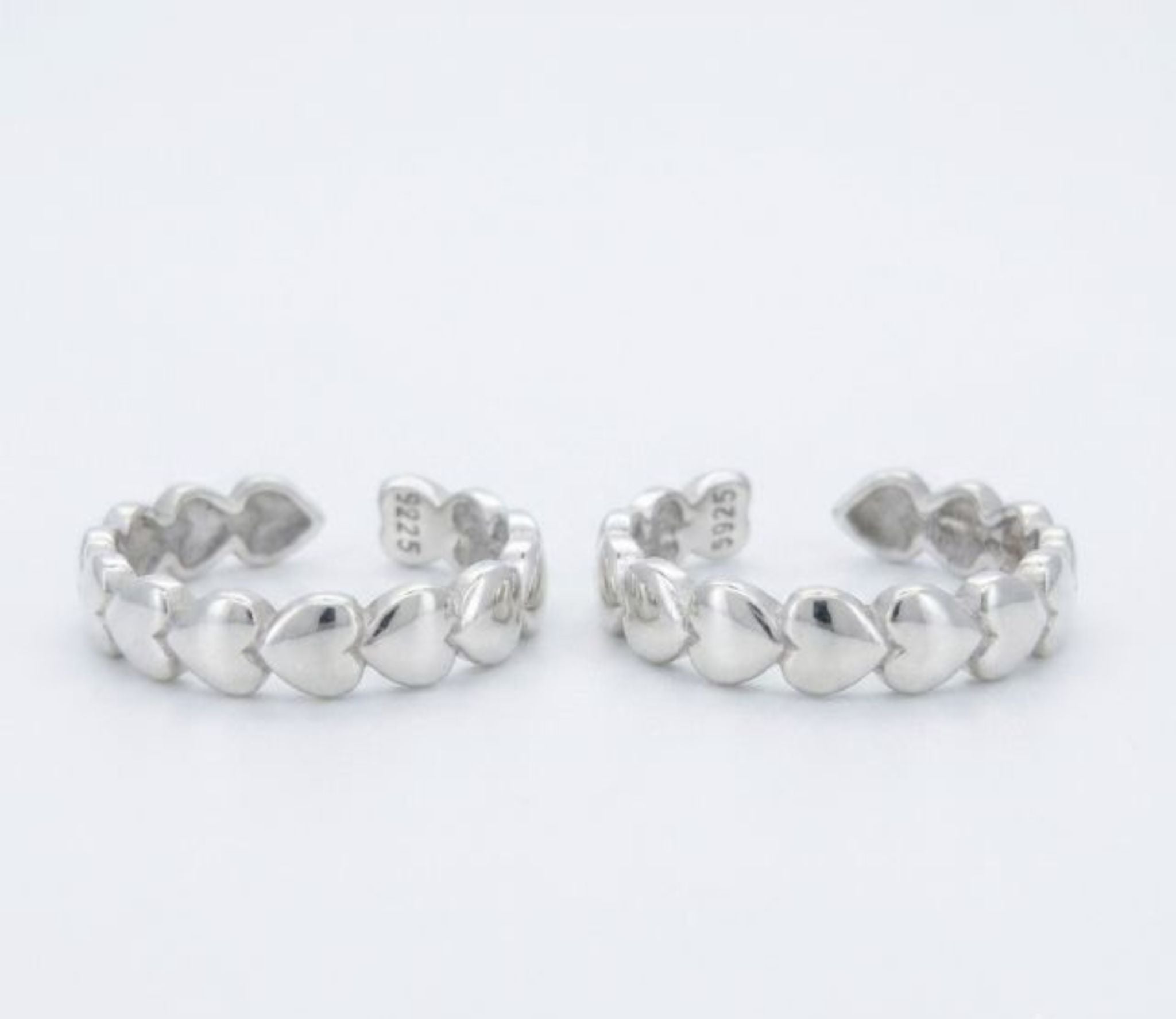 Heart Bead Design 925 Sterling Silver Toe Ring