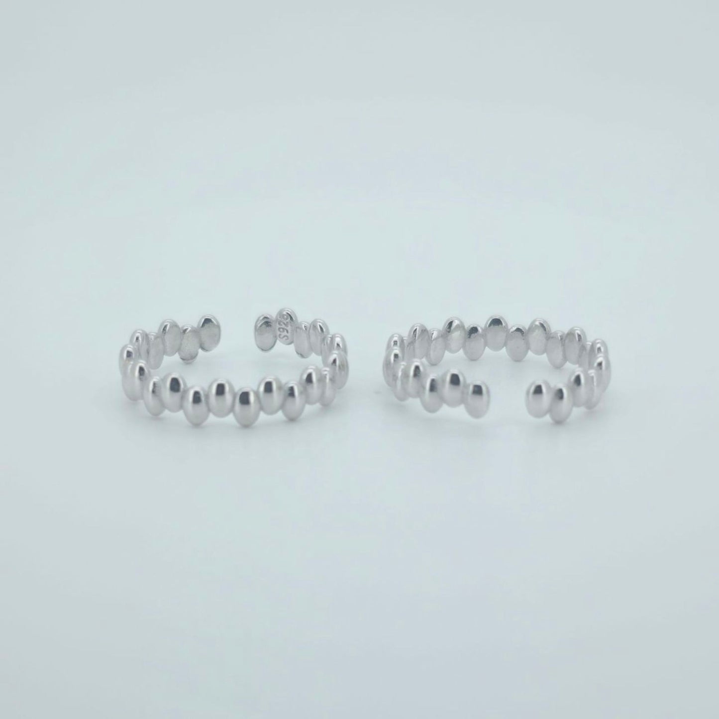 925 Sterling Silver Beaded Toe Ring