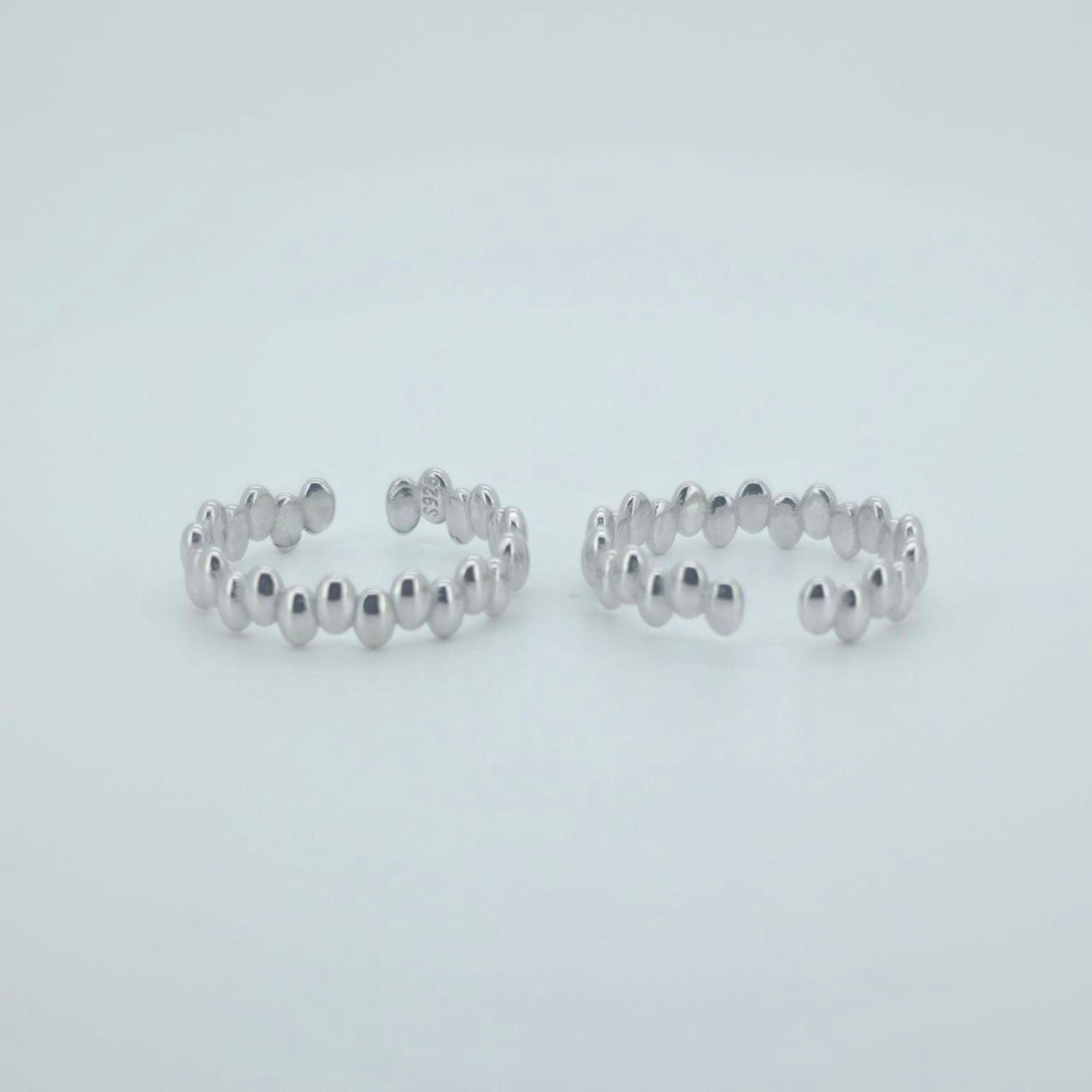 925 Sterling Silver Beaded Toe Ring