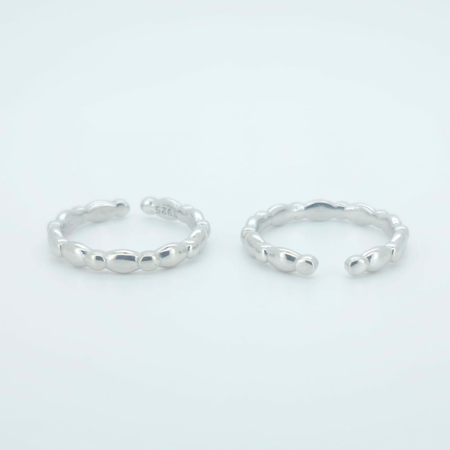 Minimal Beaded 925 Sterling Silver Toe Ring