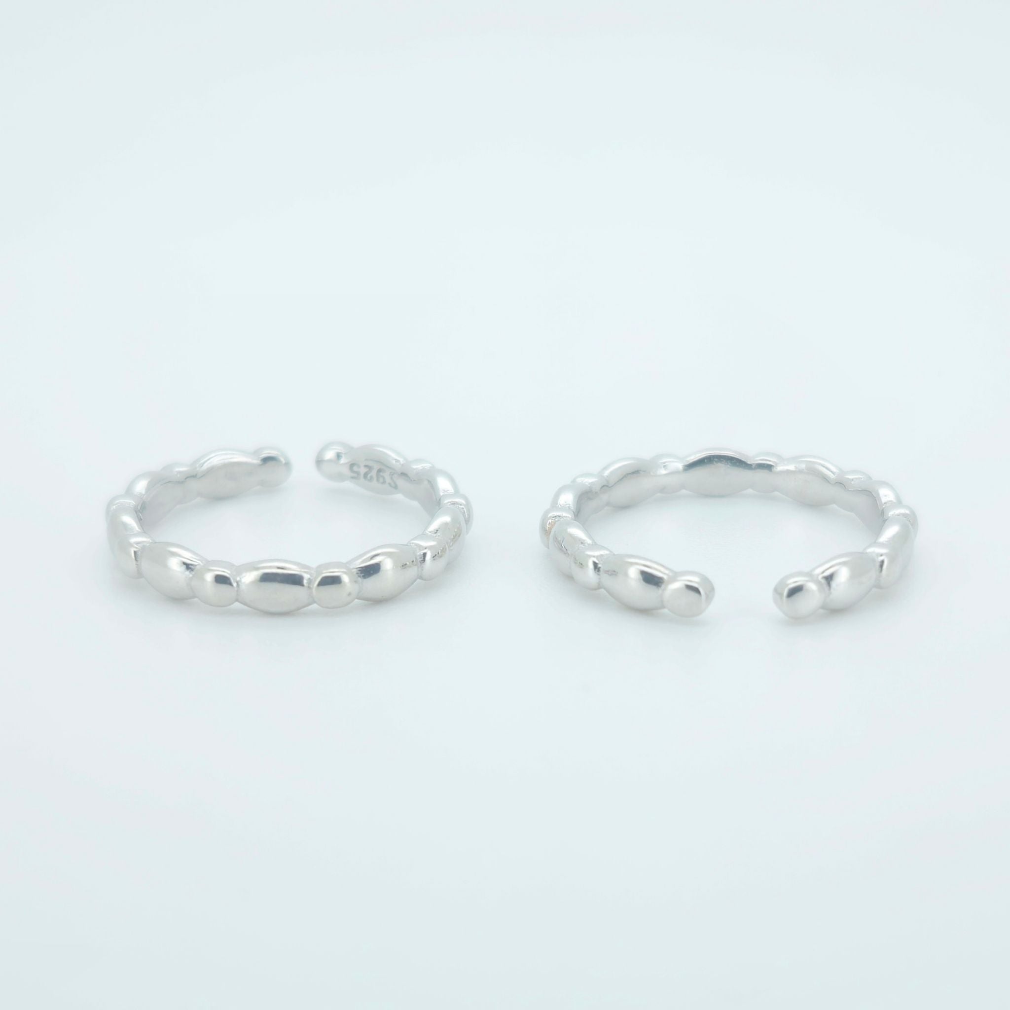 Minimal Beaded 925 Sterling Silver Toe Ring