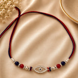 Sterling Silver Evil Eye Rakhi with Sparkling CZ