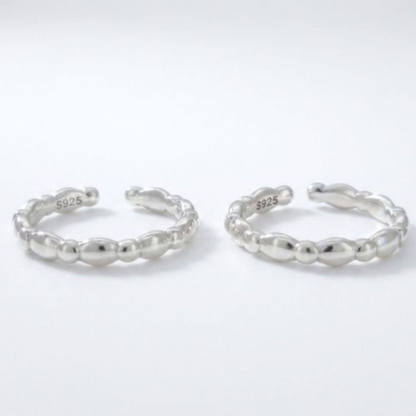 Minimal Beaded 925 Sterling Silver Toe Ring