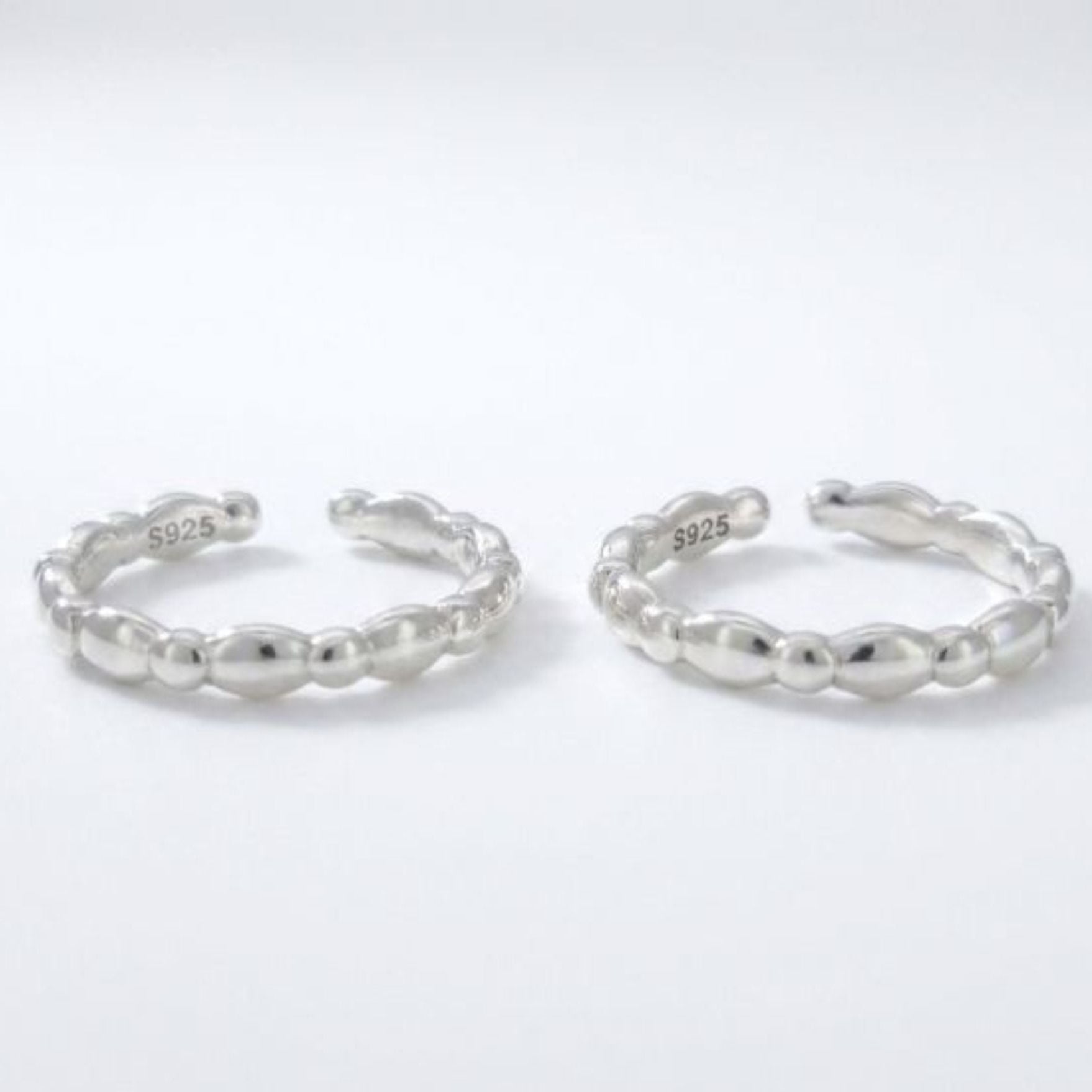 Minimal Beaded 925 Sterling Silver Toe Ring