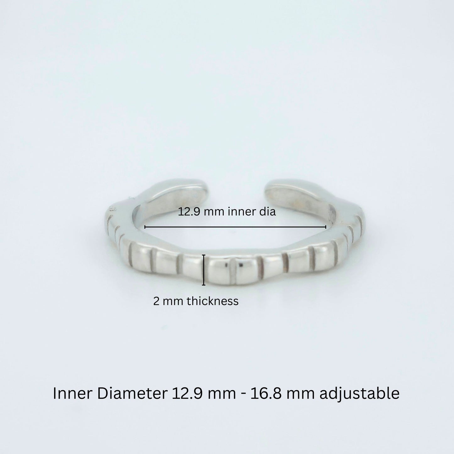 925 Sterling Silver Textured Toe Ring