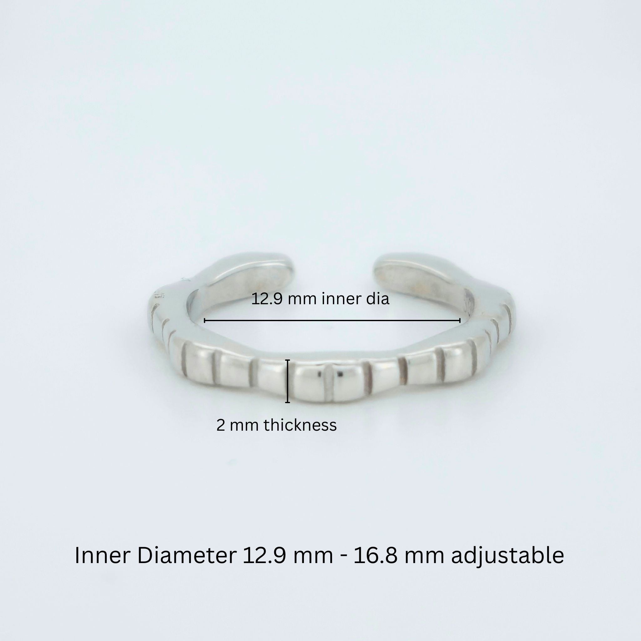 925 Sterling Silver Textured Toe Ring