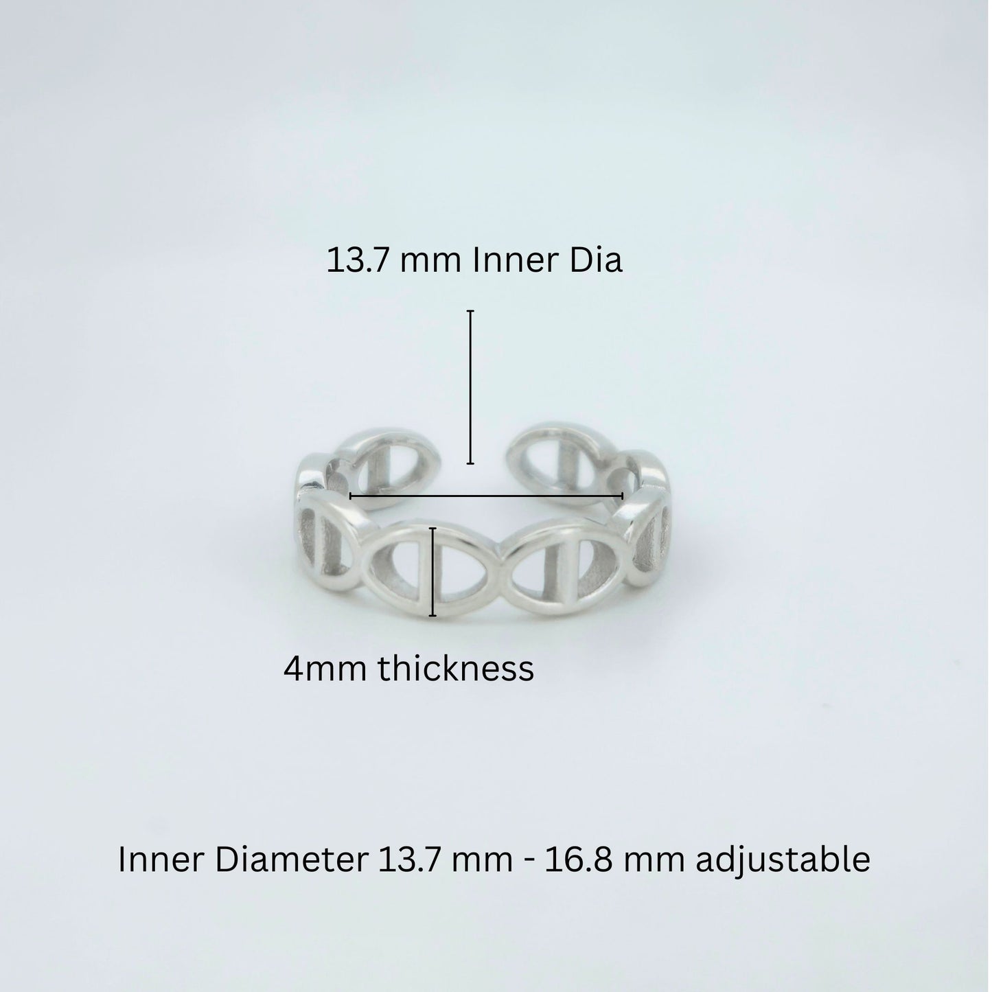 925 Sterling Silver Infinity Design Toe Ring
