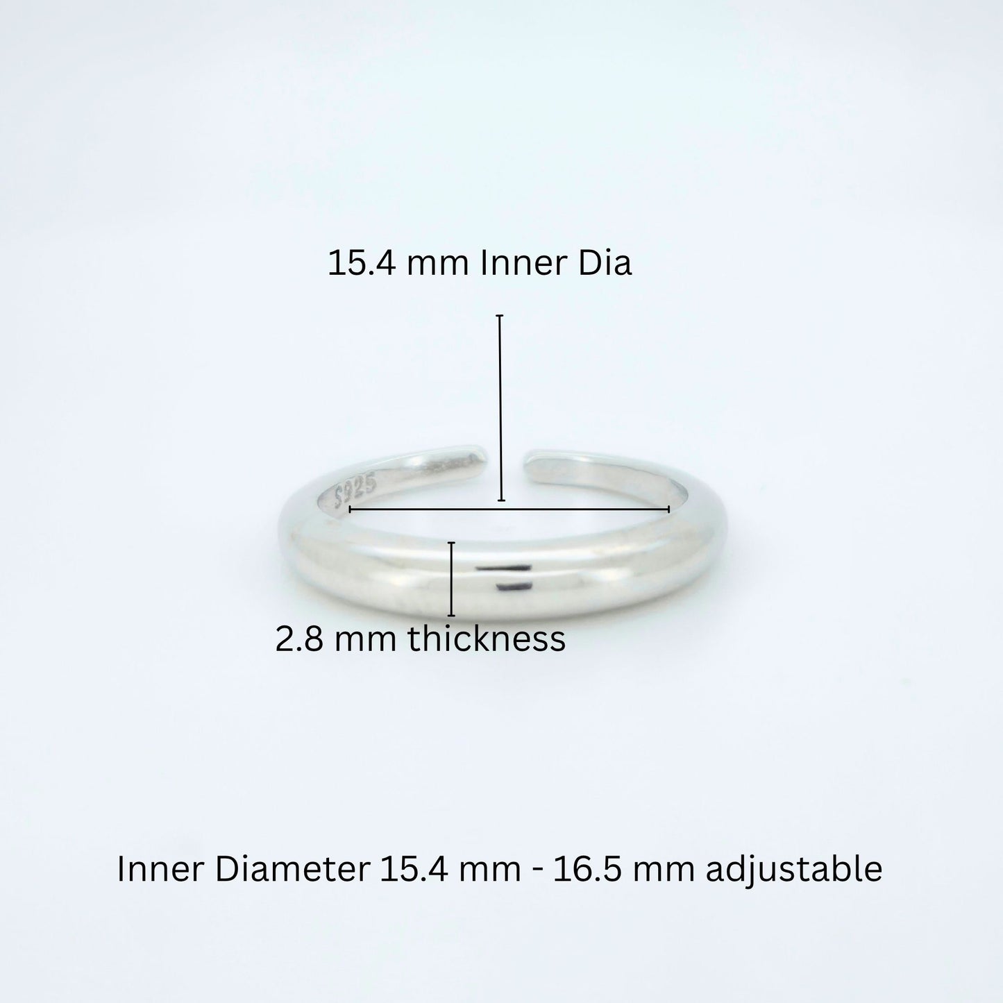 Minimalist Plain 925 Sterling Silver Toe Ring