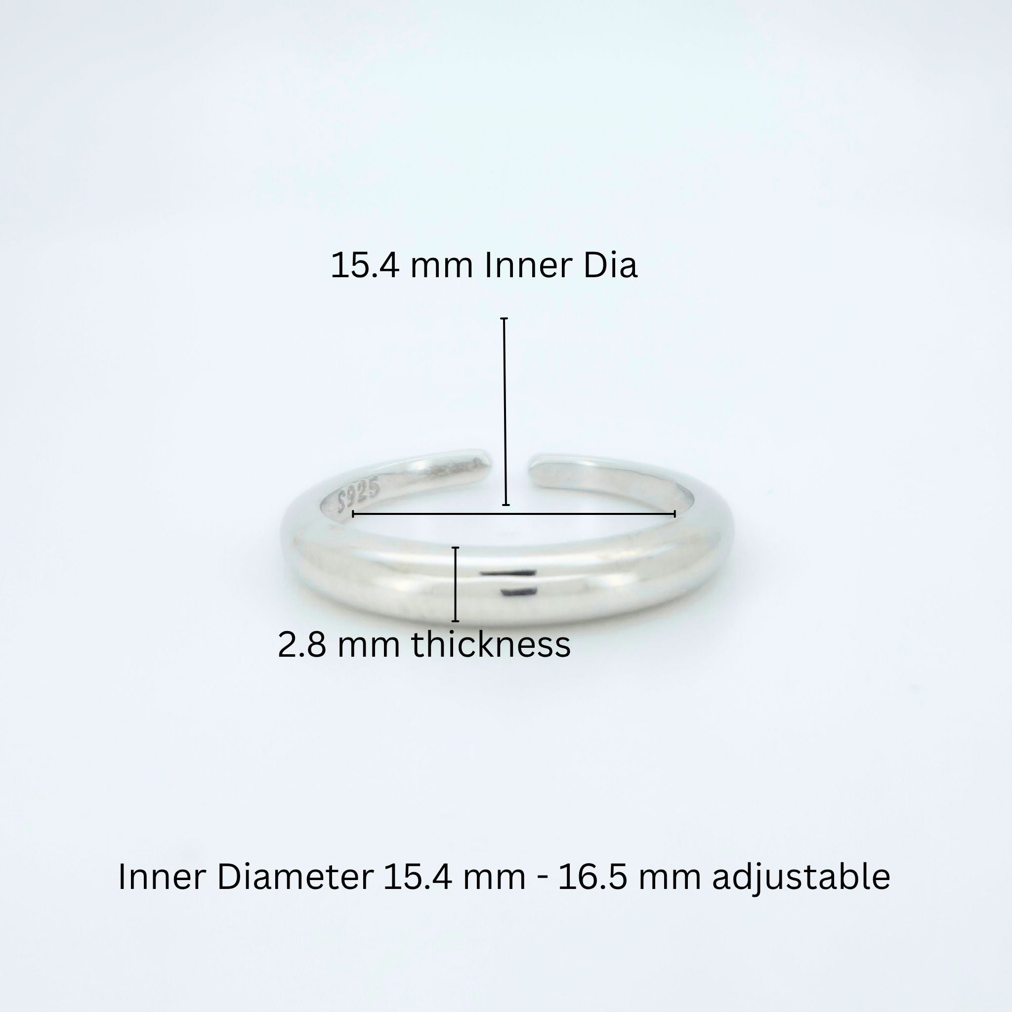 Minimalist Plain 925 Sterling Silver Toe Ring