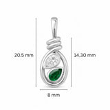 Lab Grown Diamond Teardrop Gemstone 925 Silver Pendant With Chain