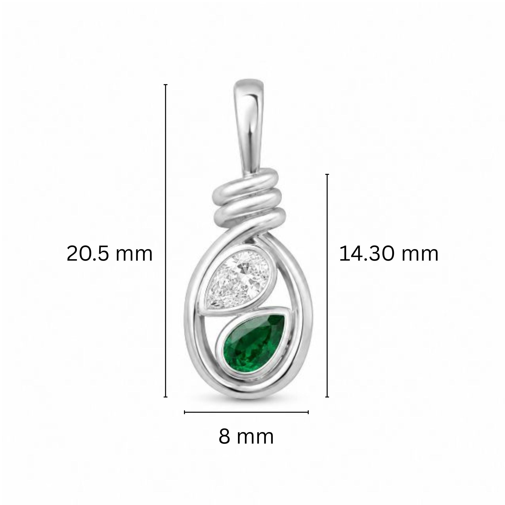 Lab Grown Diamond Teardrop Gemstone 925 Silver Pendant With Chain