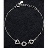 925 Sterling Silver Heart CZ Bracelet