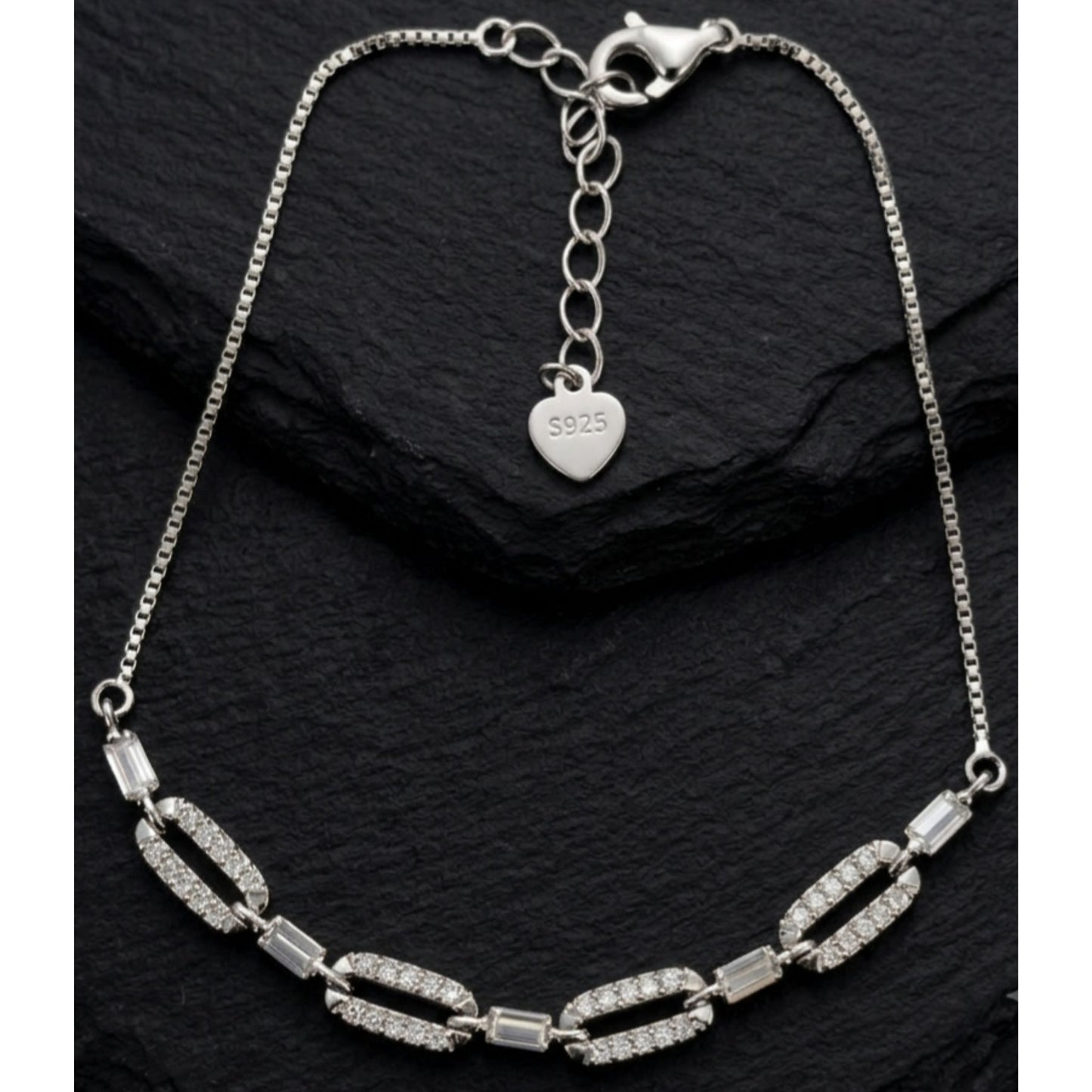 Premium 925 Sterling Silver Bracelet With Cubic Zirconia