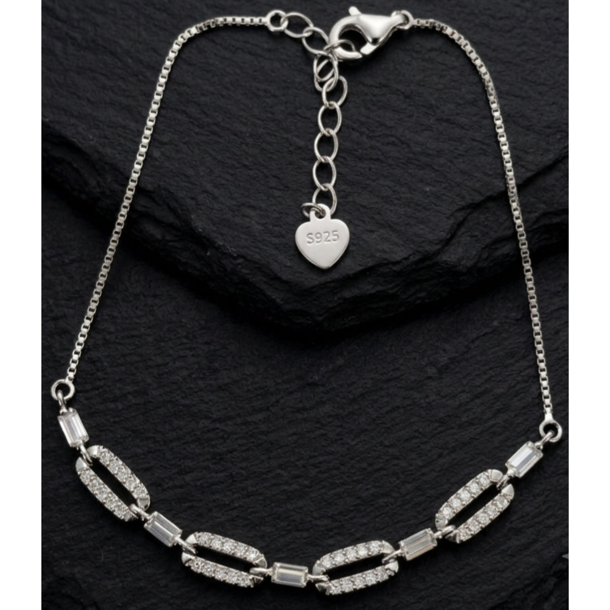 Premium 925 Sterling Silver Bracelet With Cubic Zirconia