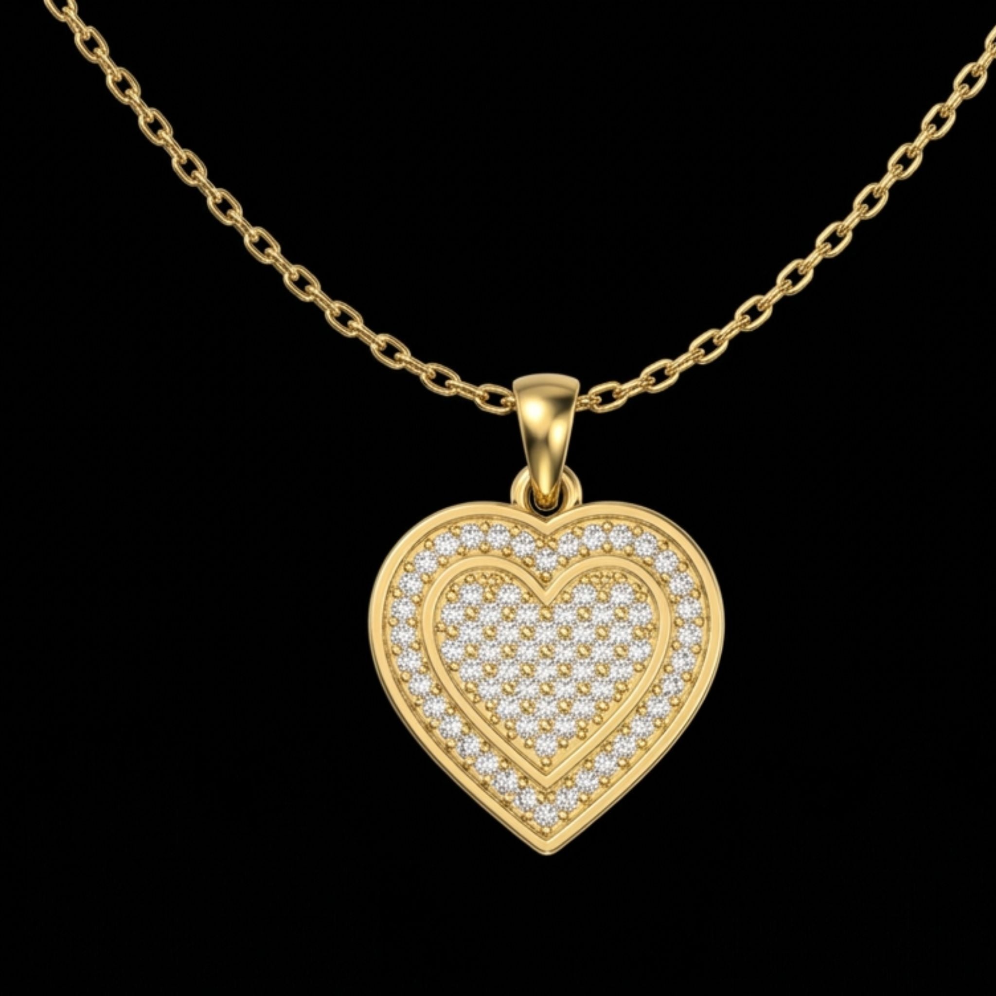 Heart-Shaped Lab-Grown Diamond Pendant Necklace in Sterling Silver with Chain