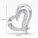 Sparkling Heart Loop Lab Grown Diamond Pendant in Sterling Silver with Chain