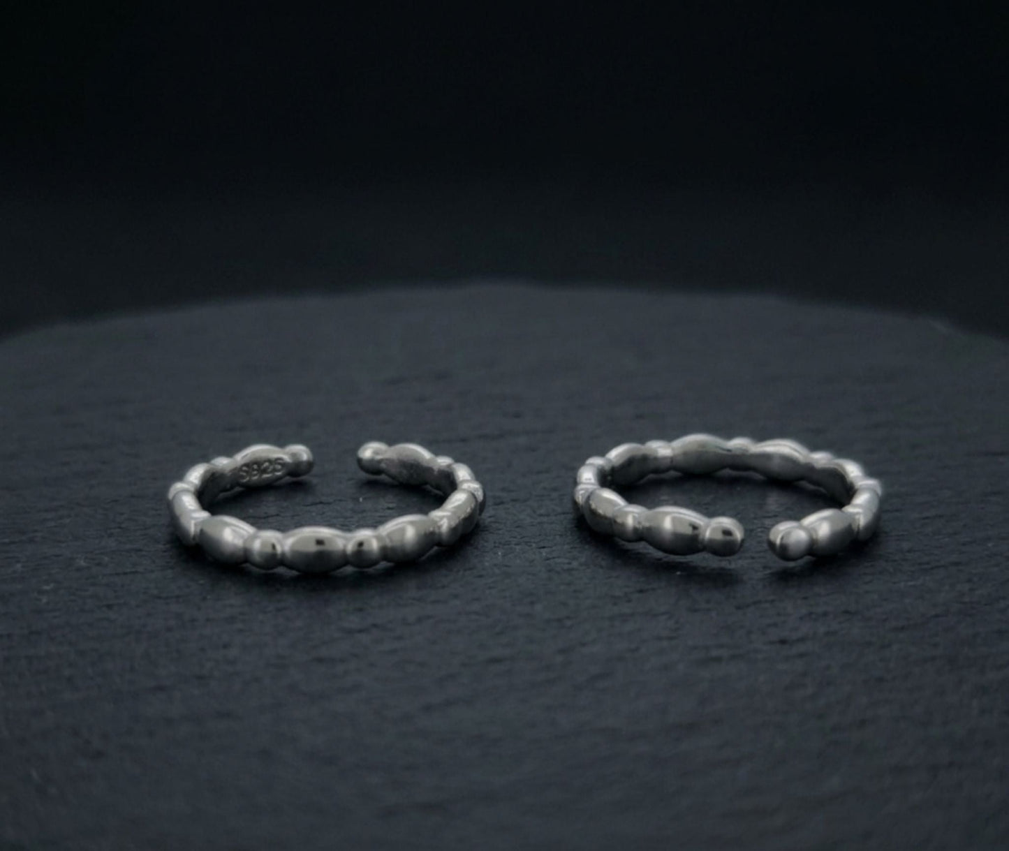 Minimal Beaded 925 Sterling Silver Toe Ring