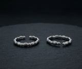 Minimal Beaded 925 Sterling Silver Toe Ring