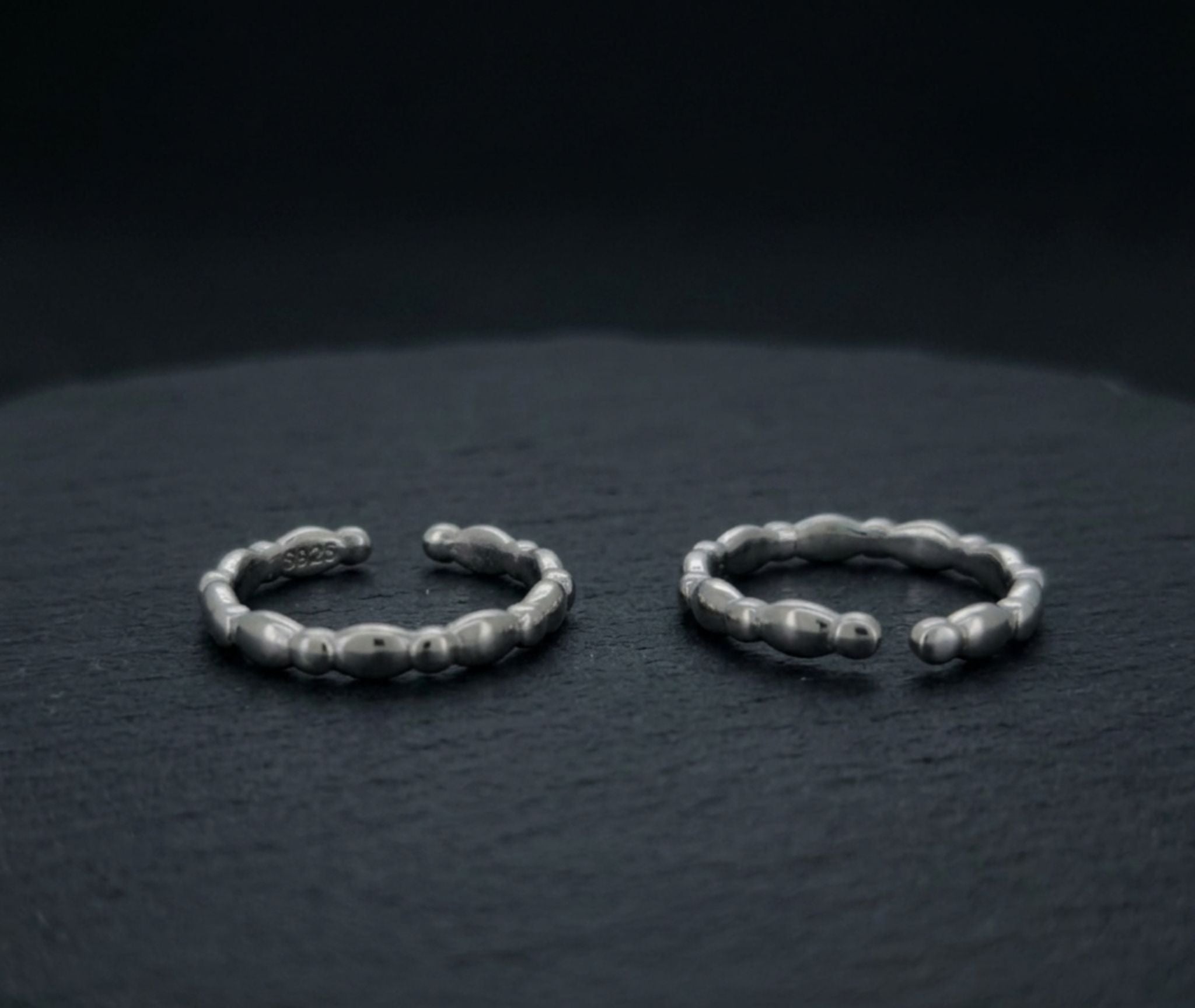 Minimal Beaded 925 Sterling Silver Toe Ring