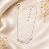 925 Sterling Silver Leaf CZ Bracelet