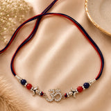 925 Sterling Silver Om Rakhi with CZ Stones