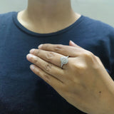 Pear-Shaped Halo Lab Grown Diamond Cluster Ring