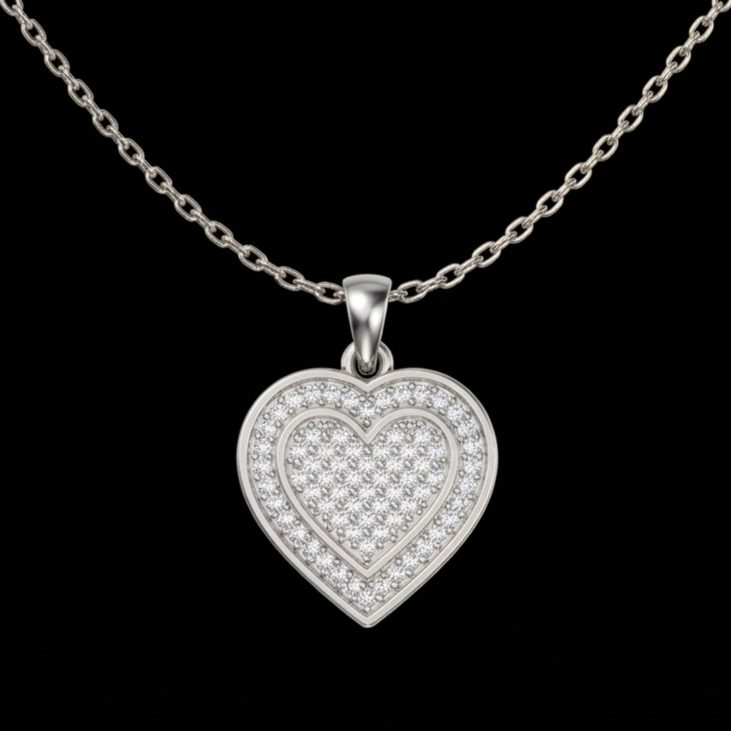 Heart-Shaped Lab-Grown Diamond Pendant Necklace in Sterling Silver with Chain