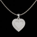 Heart-Shaped Lab-Grown Diamond Pendant Necklace in Sterling Silver with Chain
