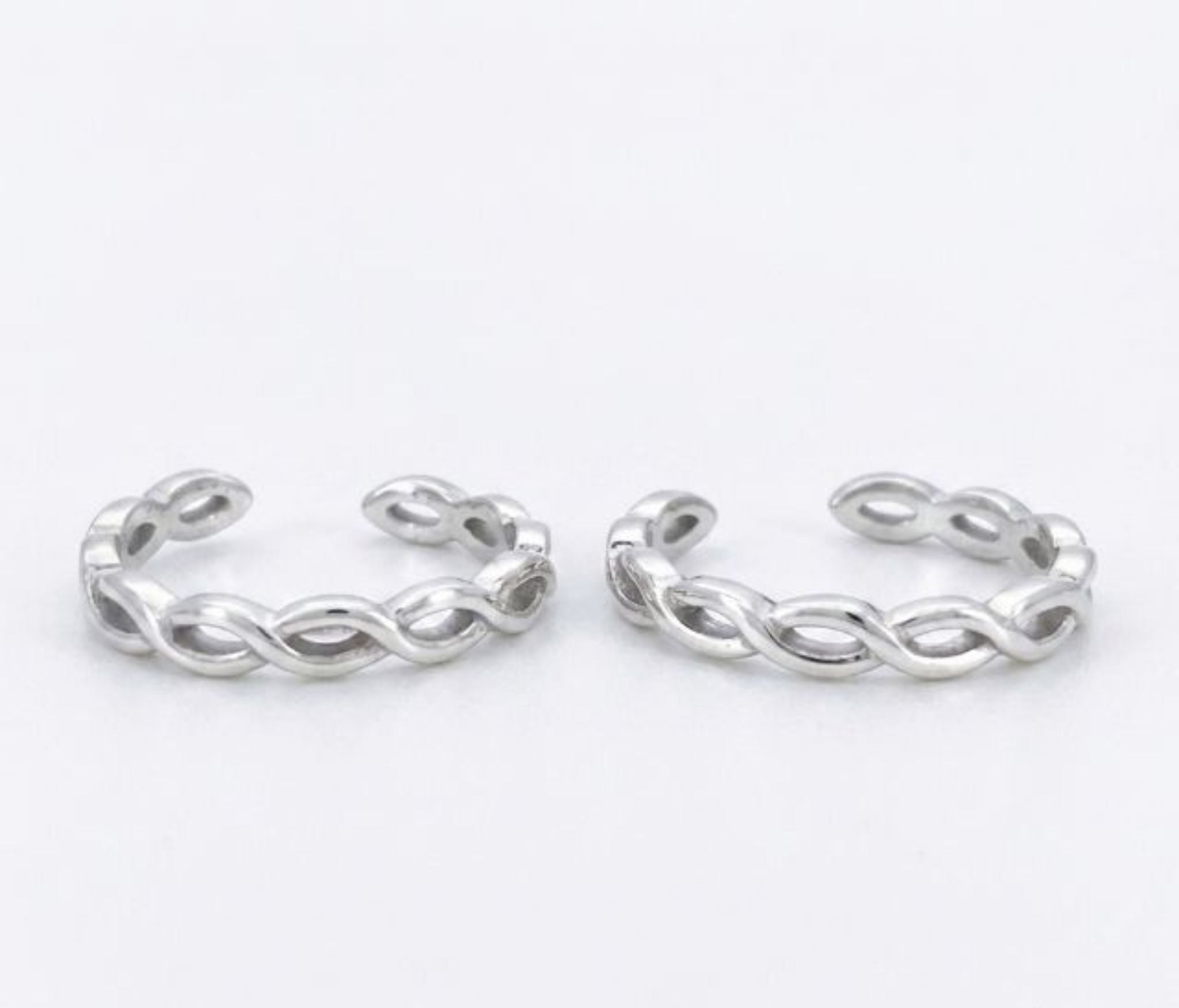 925 Sterling Silver Twisted / Braided Toe Ring