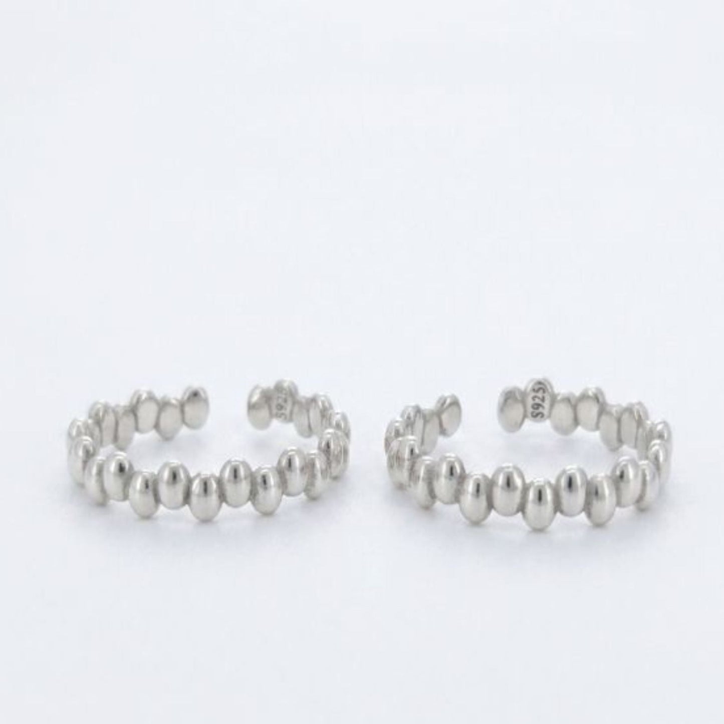 925 Sterling Silver Beaded Toe Ring