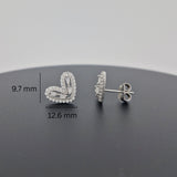 925 Silver Heart Shaped CZ Diamond Pendant Necklace & Earrings Set