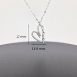 925 Silver Heart Shaped CZ Diamond Pendant Necklace & Earrings Set