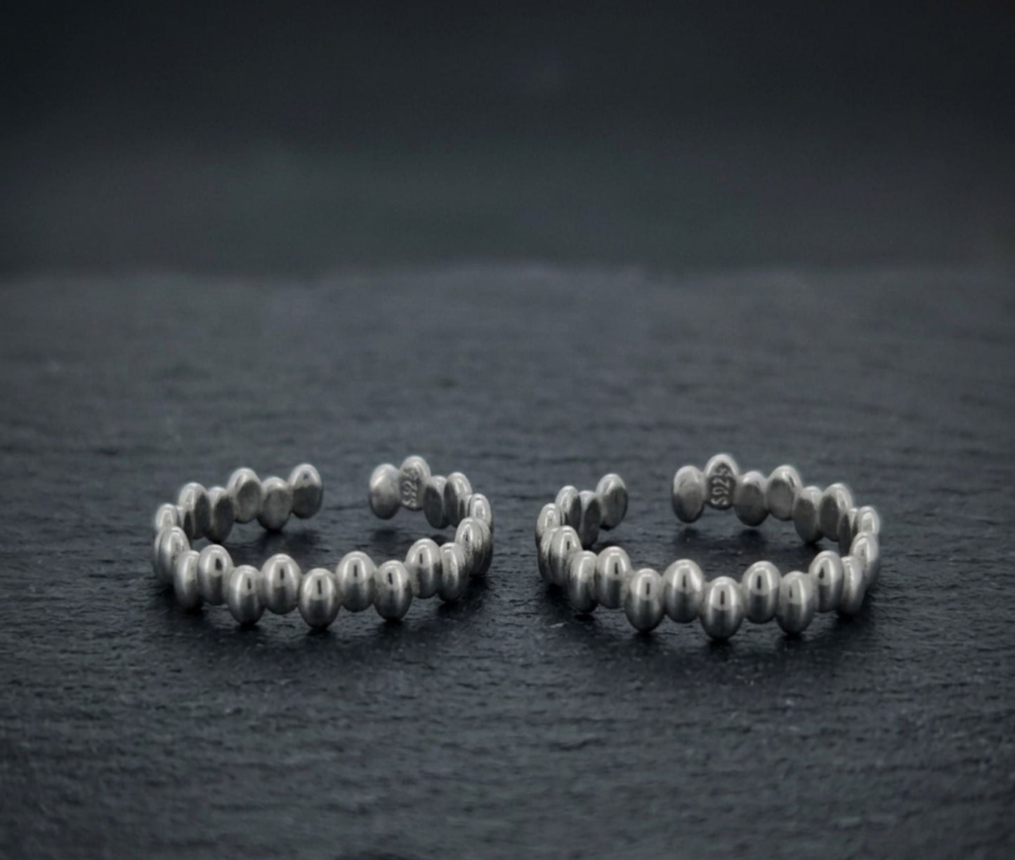 925 Sterling Silver Beaded Toe Ring