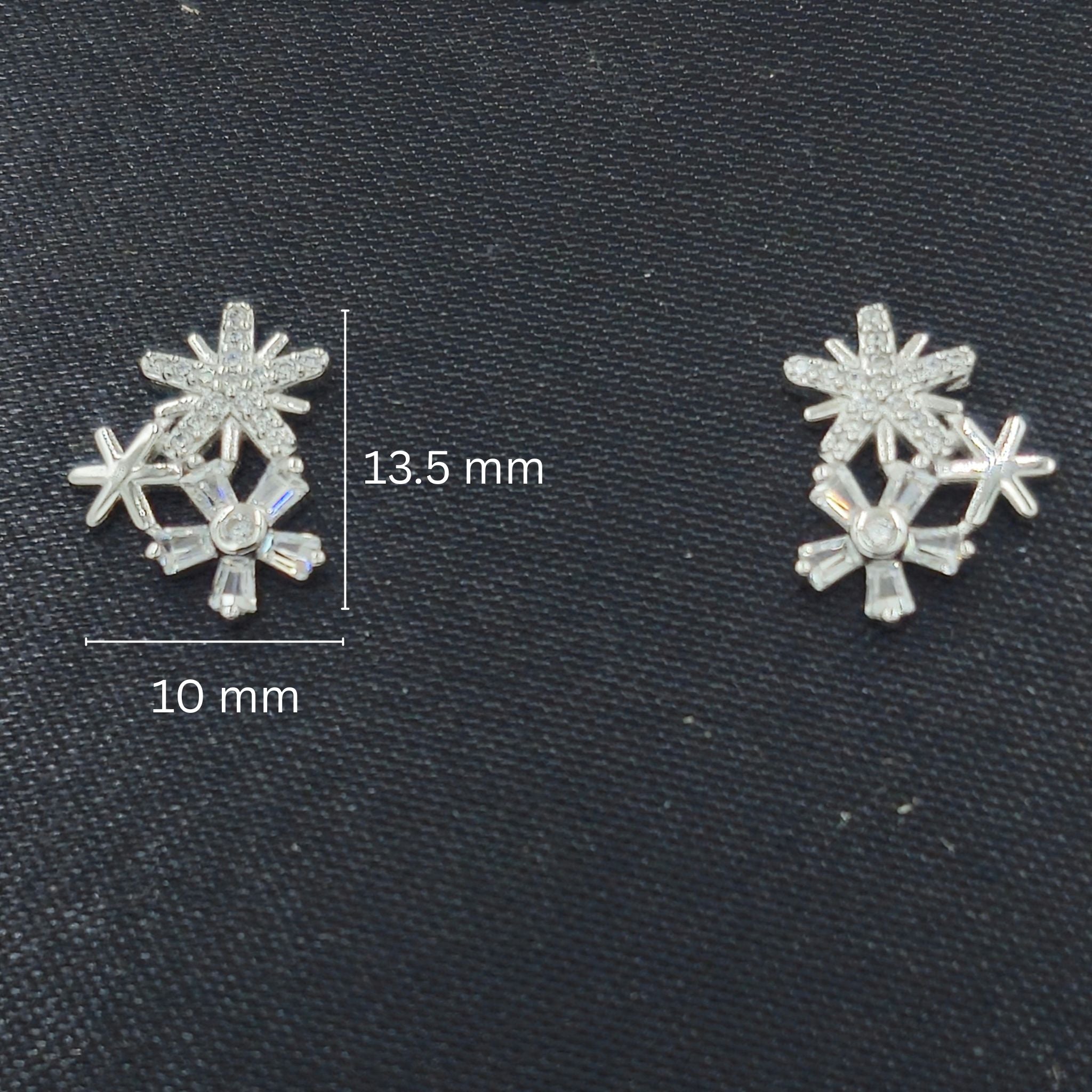 925 Sterling Silver CZ Star Earrings