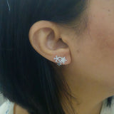 925 Sterling Silver CZ Star Earrings
