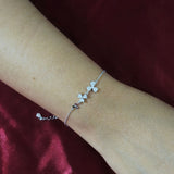 925 Sterling Silver Floral CZ Bracelet