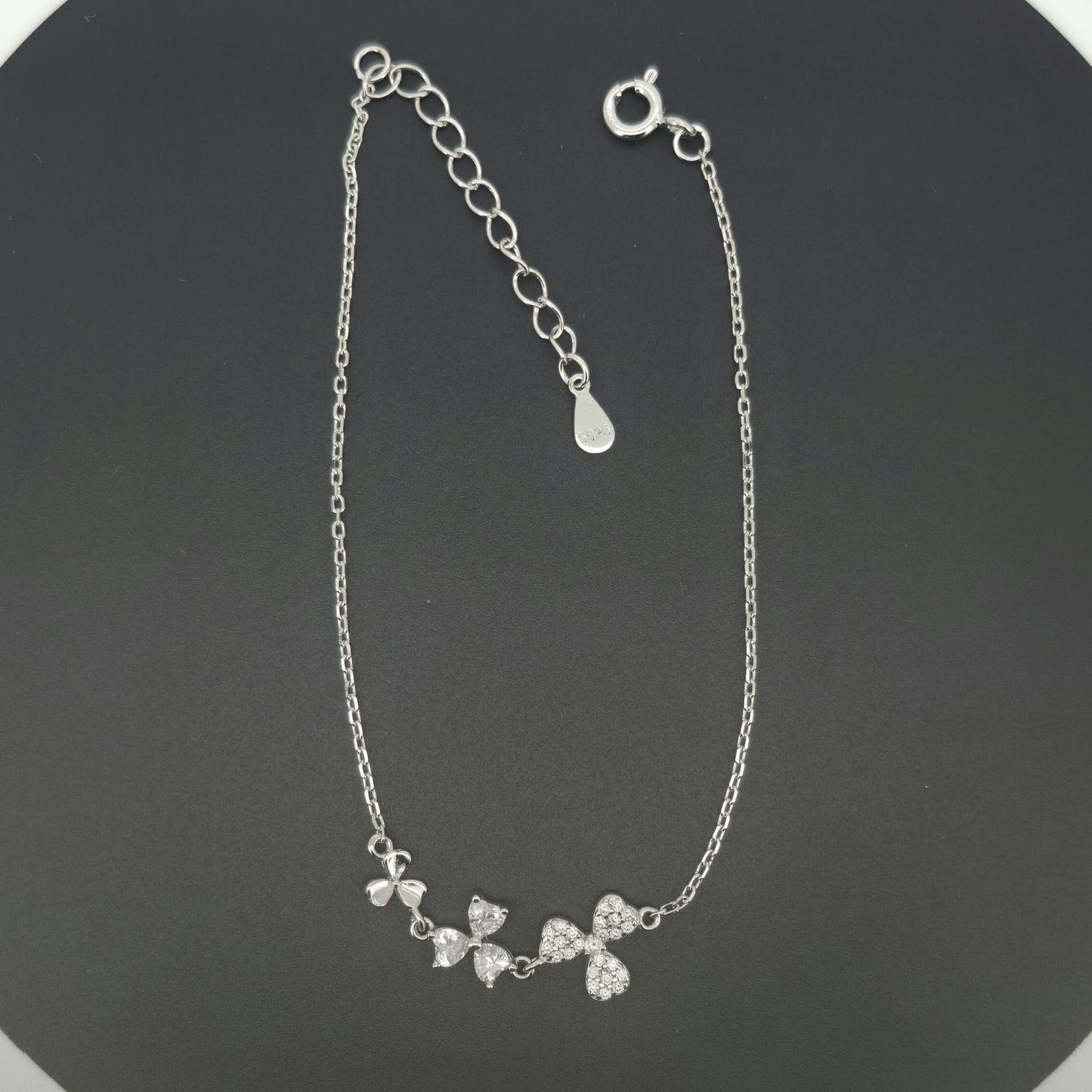 925 Sterling Silver Floral CZ Bracelet