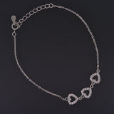 925 Sterling Silver Heart CZ Bracelet