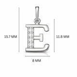 925 Sterling Silver Initial E Necklace With cubic Zirconia