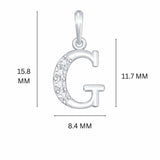 925 Sterling Silver Initial G Necklace With Cubic Zirconia
