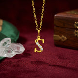 925 Sterling Silver Initial S Necklace With Cubic Zirconia