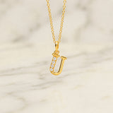 925 Sterling Silver Initial U Necklace With Cubic Zirconia