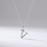 925 Sterling Silver Initial V Necklace With Cubic Zirconia