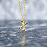 925 Sterling Silver Initial X Necklace With Cubic Zirconia
