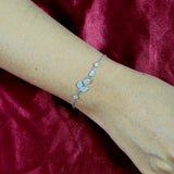 925 Sterling Silver Leaf CZ Bracelet