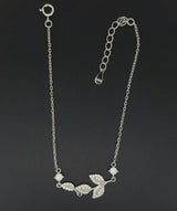 925 Sterling Silver Leaf CZ Bracelet