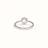 925 Sterling Silver Oval Ring With Cubic Zirconia