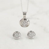 925 Sterling Silver Round CZ Pendant Set with Chain